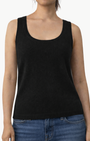 27 Miles VIOLETTE CASHMERE TANK IN BLACK at Romi Boutique