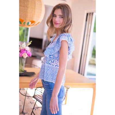 PHOEBE TOP IN BLUE - Romi Boutique