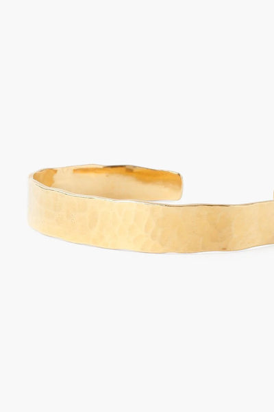 HAMMERED CUFF IN YELLOW GOLD - Romi Boutique