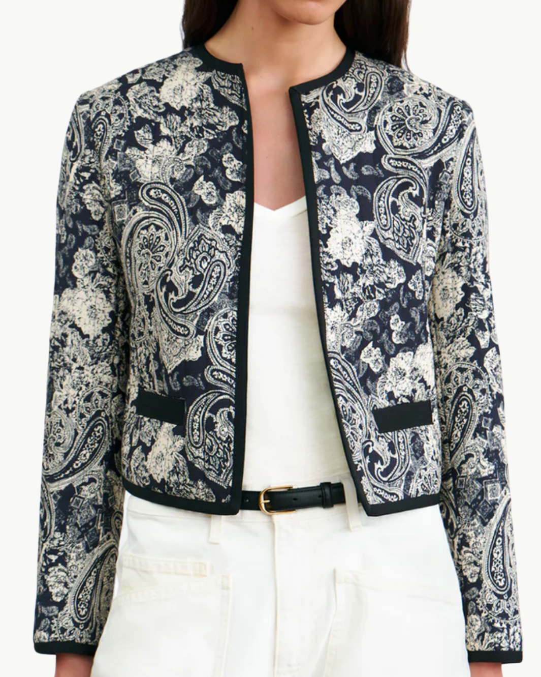 Nili Lotan BONO MIXED PAISLEY PRINT JACKET at Romi Boutique