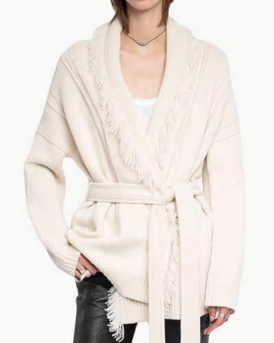 ALPA MID-LENGTH COAT IN ECRU