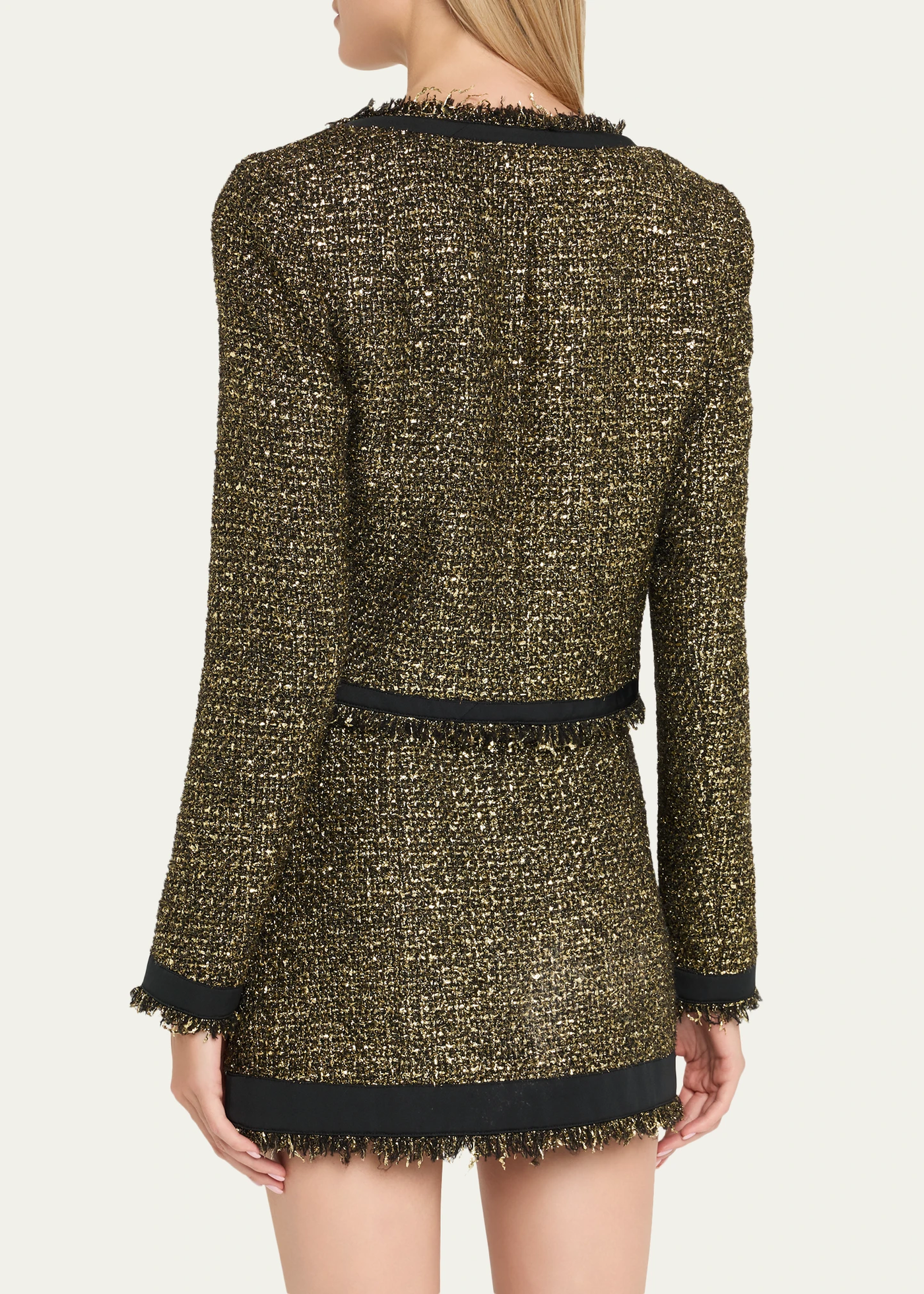 ANISA TWEED U-NECK JACKET IN TAPESTRY
