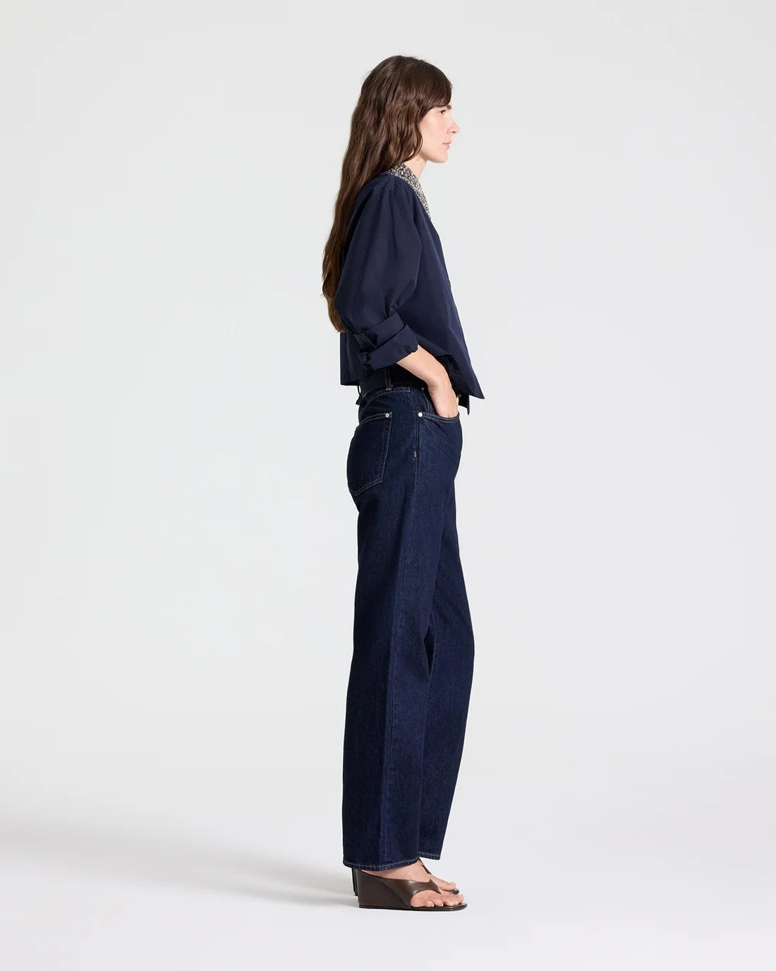 TWP New Chapter W/ Crystal Collar Shirt at Romi Boutique
