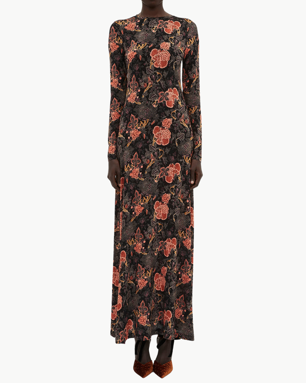AMARI JERSEY LONG SLEEVE DRESS IN NIGHT LILY