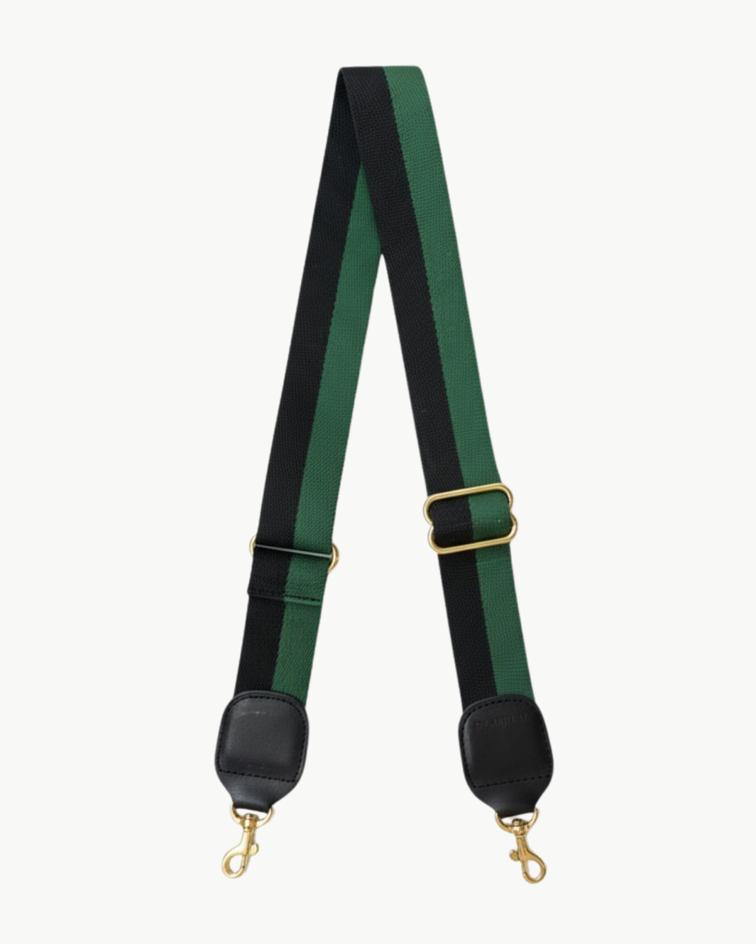 ADJUSTABLE CROSSBODY STRAP IN BLACK/EVERGREEN