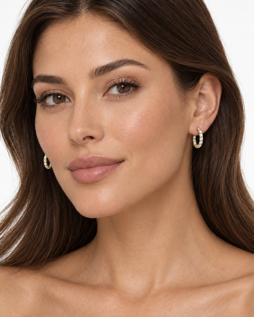 Emerson Stone Classic Inside-Out Diamond Hoops - Medium at Romi Boutique