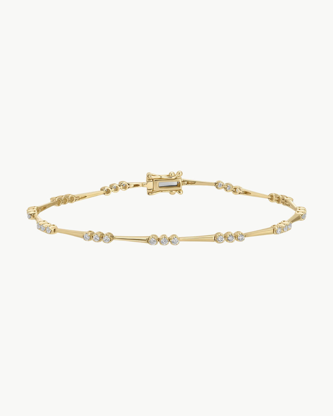 CROWN SET DIAMOND ETERNITY BRACELET IN 14K YELLOW GOLD