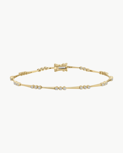 CROWN SET DIAMOND ETERNITY BRACELET IN 14K YELLOW GOLD