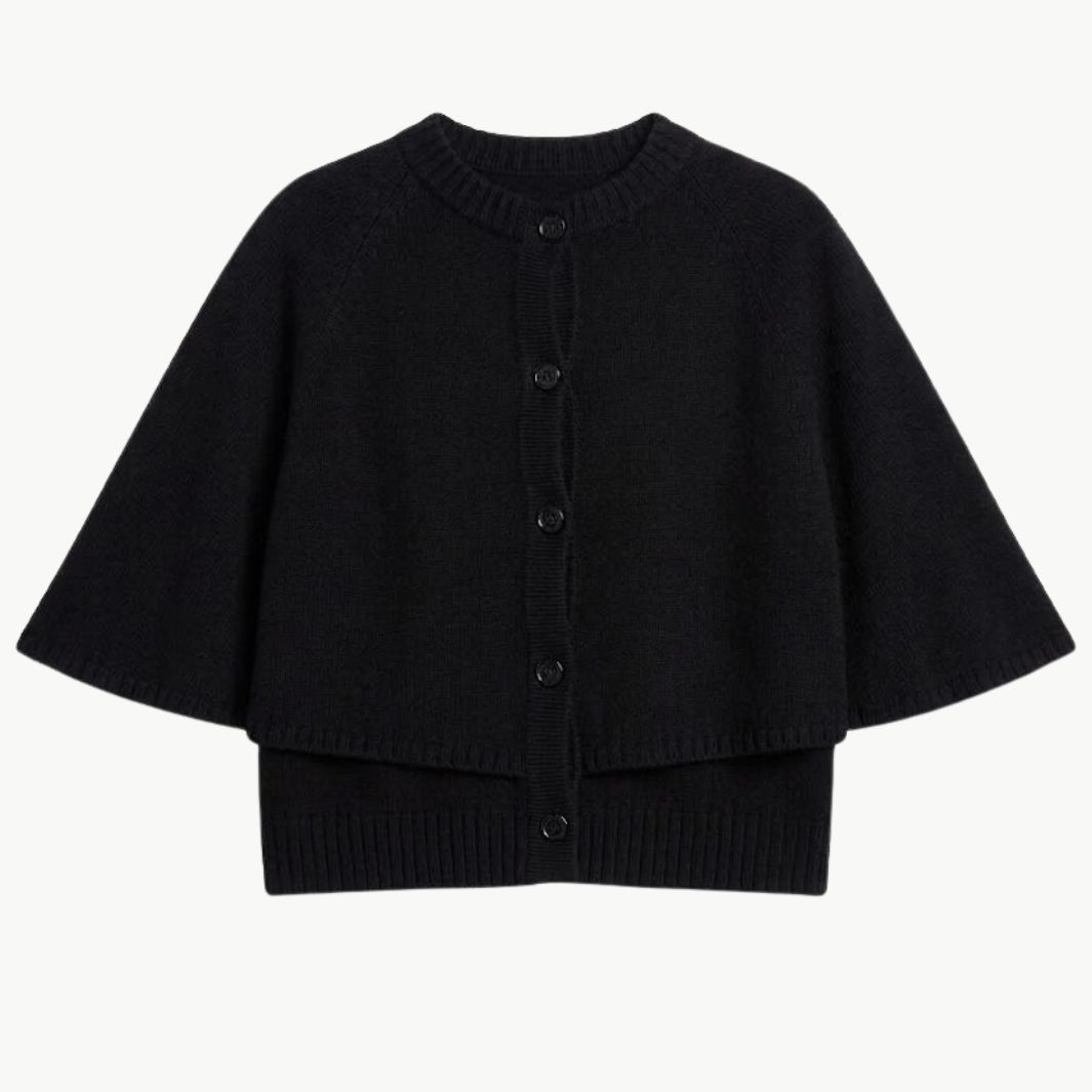Lisa Yang Quinnie Cashmere Button Front Cape at Romi Boutique