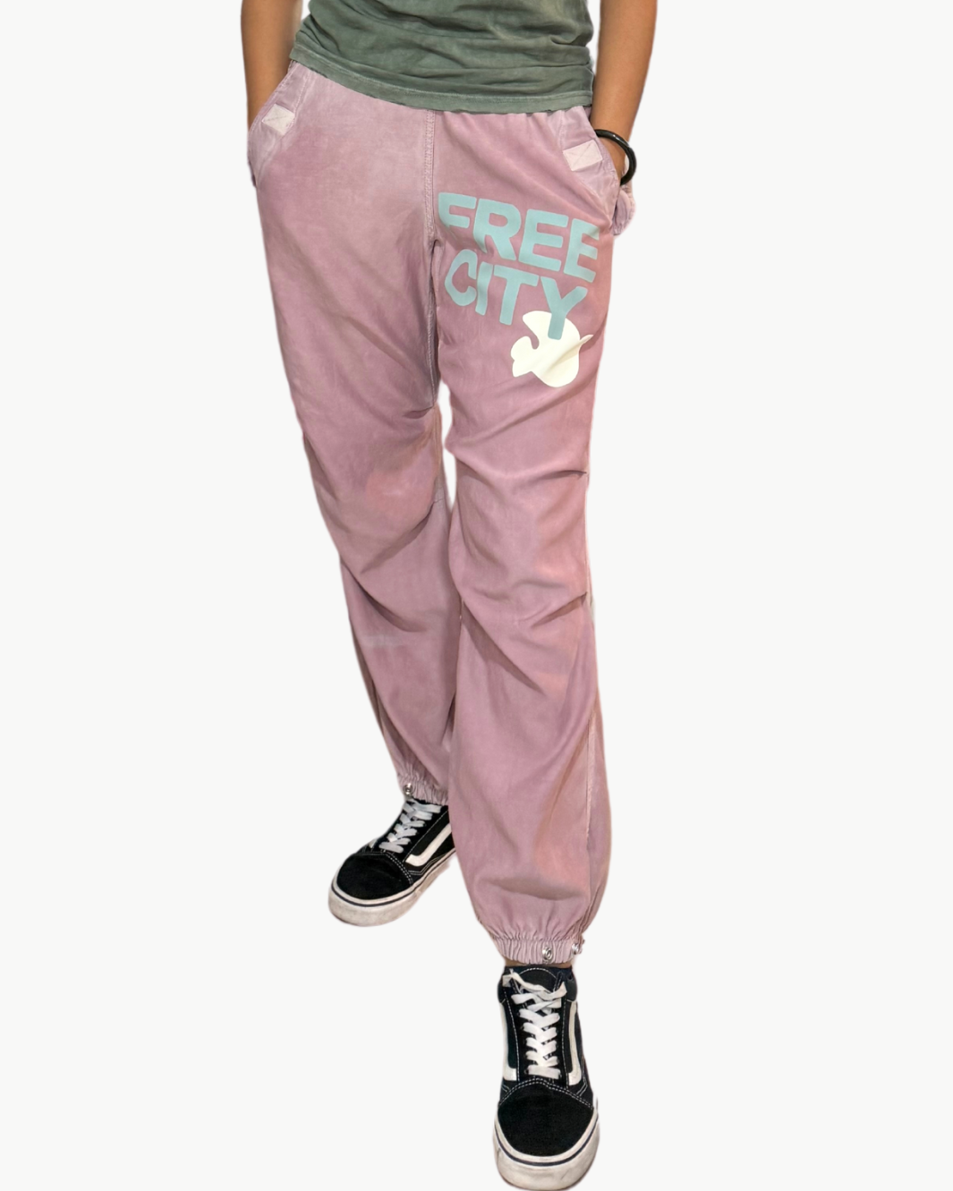 FLAP/SNAP FREECITYLARGE MATTE/SATIN AIRJUMP PANT IN CHERRY MOCHI DUST