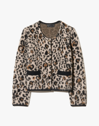 BEYTON CARDIGAN IN JUTE LEOPARD - Romi Boutique
