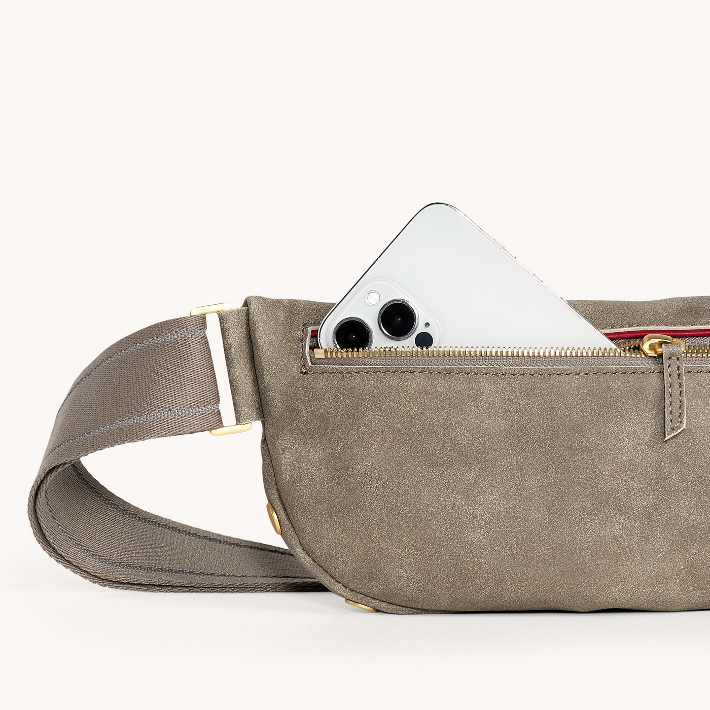 CHARLES CROSSBODY MED IN PEWTER/BRUSHED GOLD