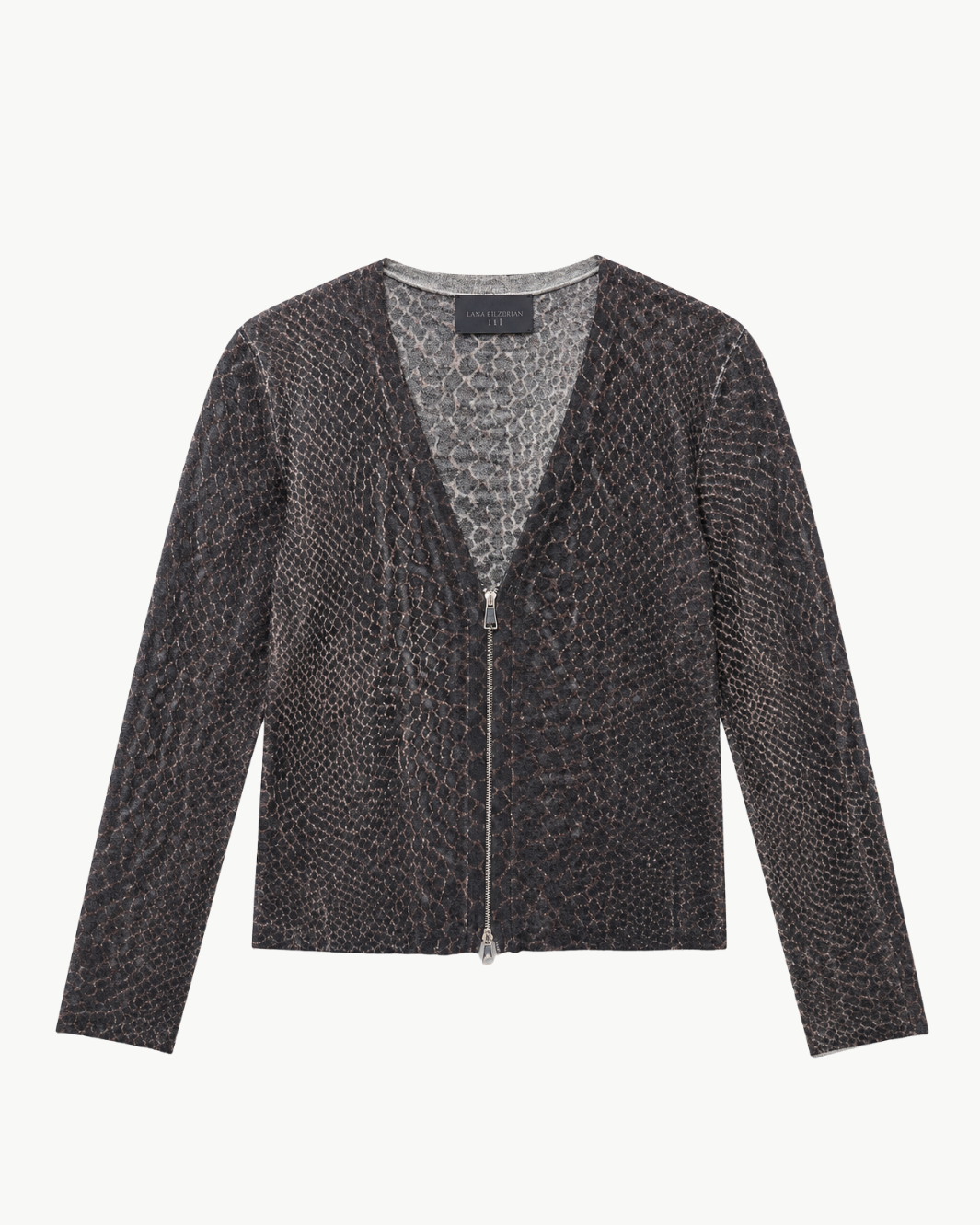 Elani Cashmere Snake Print Cardigan