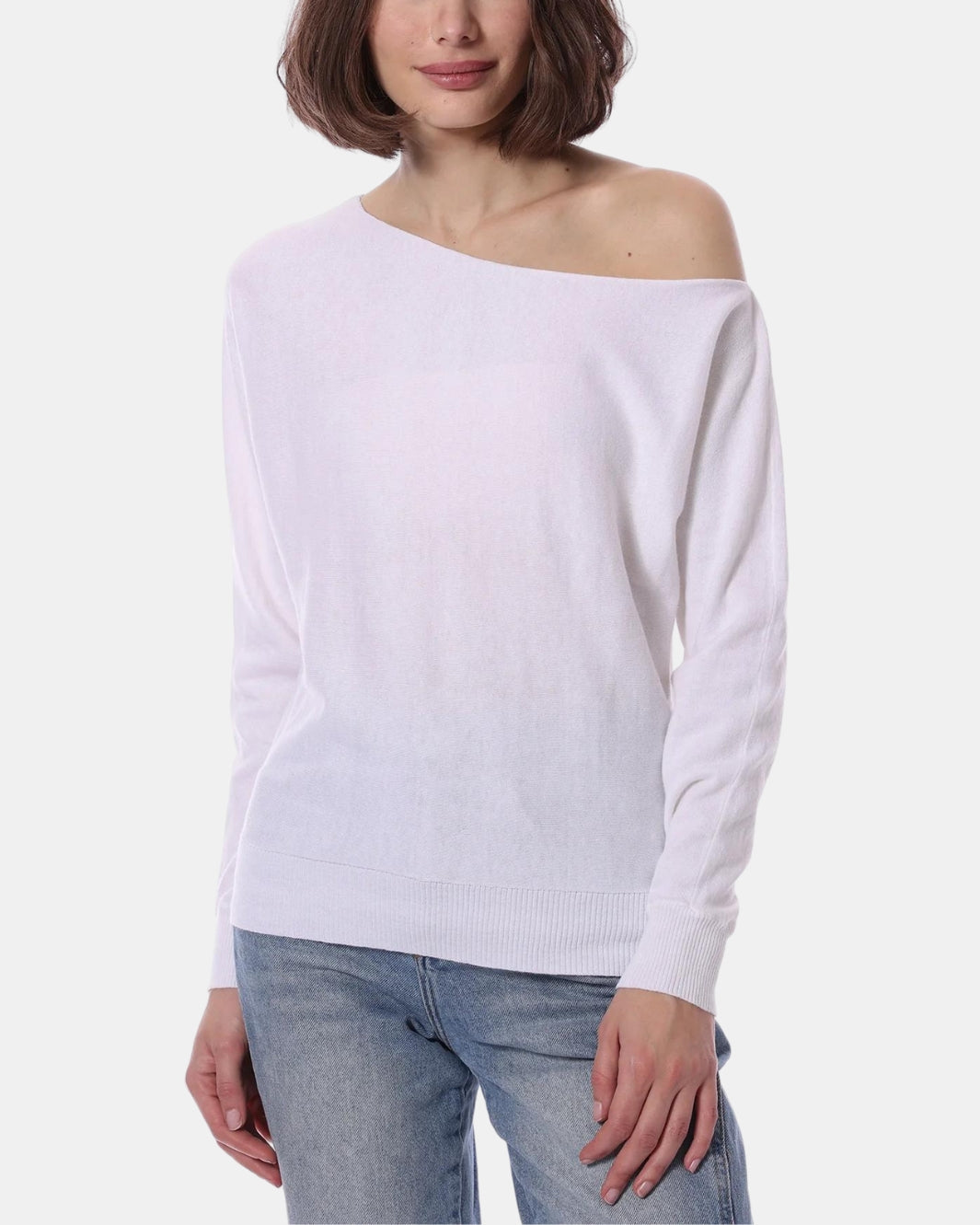 COTTON CASHMERE OFF THE SHOULDER TOP