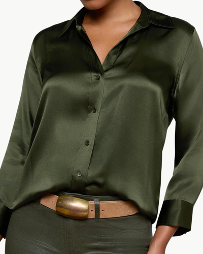 DANI 3/4 SLEEVE BLOUSE IN DEEP OLIVE