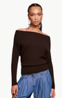 Ramy Brook Chance Merino Off-The-Shoulder Sweater at Romi Boutique