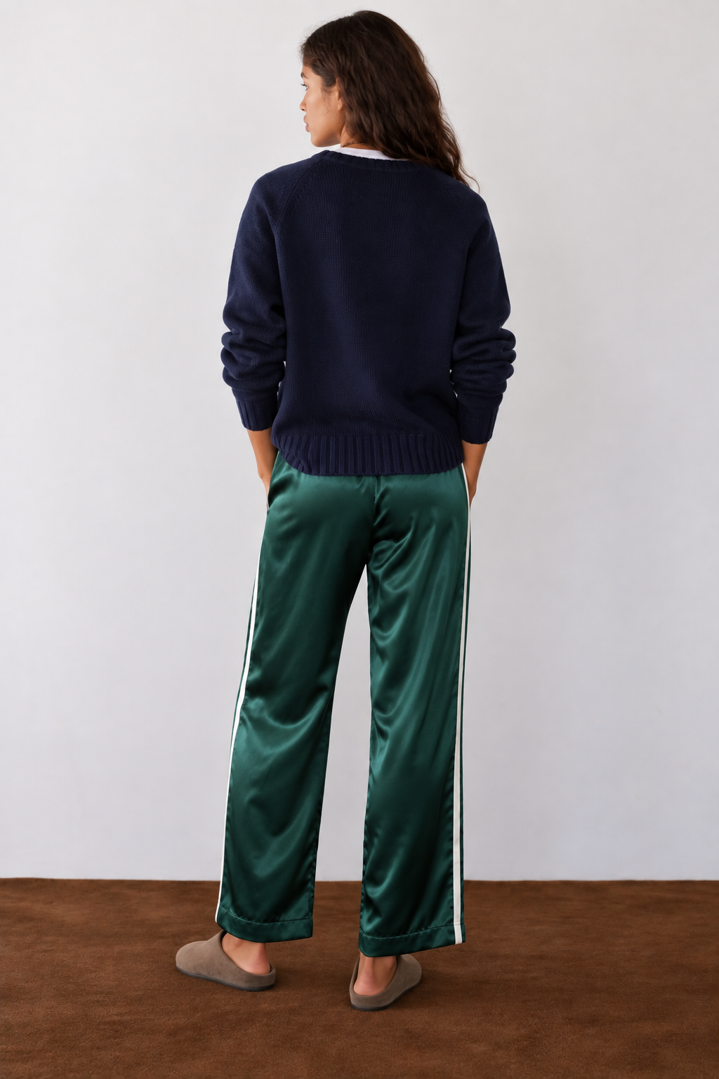 The Silk Stripe Crop Pants