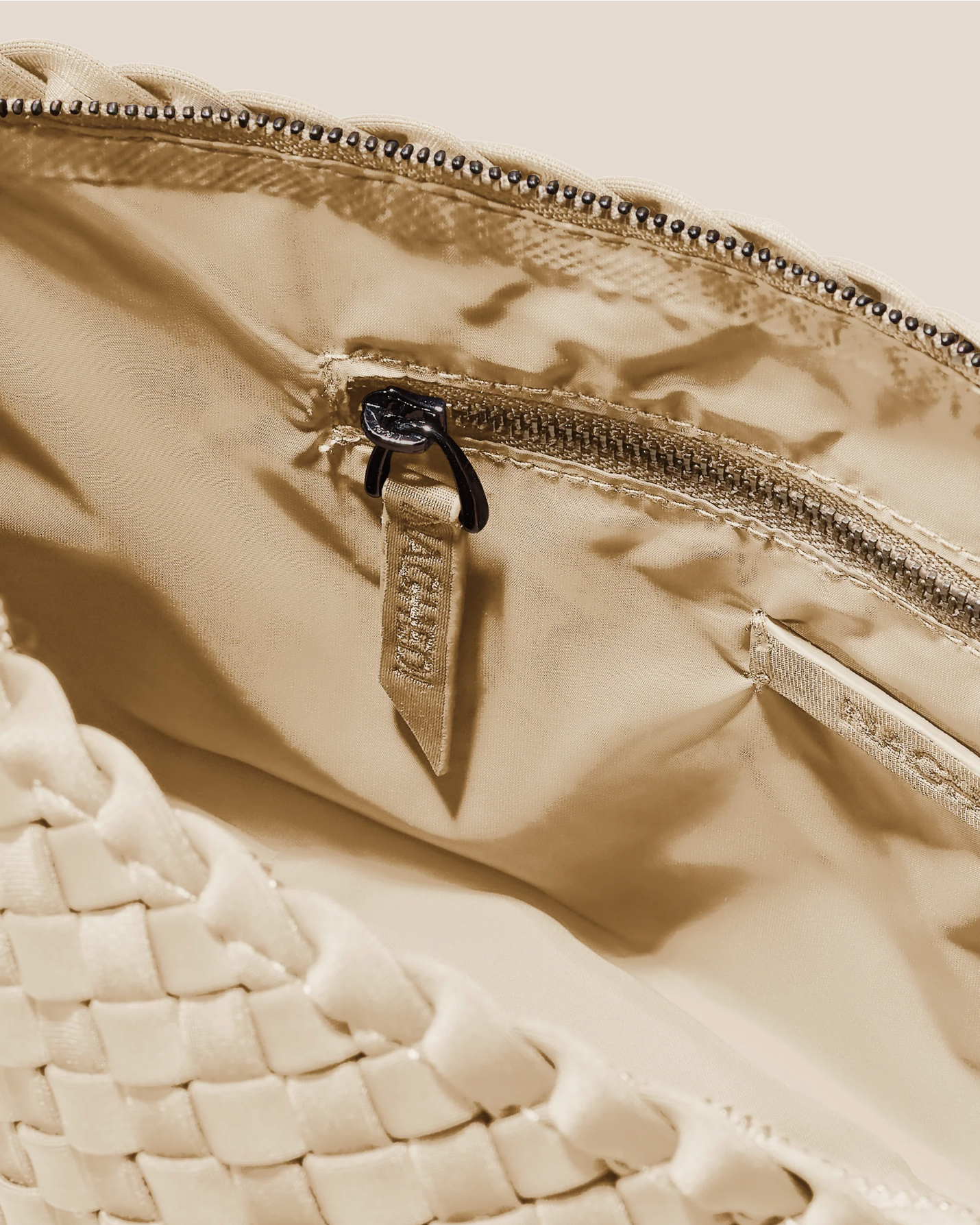 Naghedi PORTOFINO MEDIUM COSMETIC POUCH IN ECRU at Romi Boutique