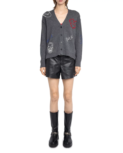 MIRKAZ CASHMERE CARDIGAN IN ANTHRACITE