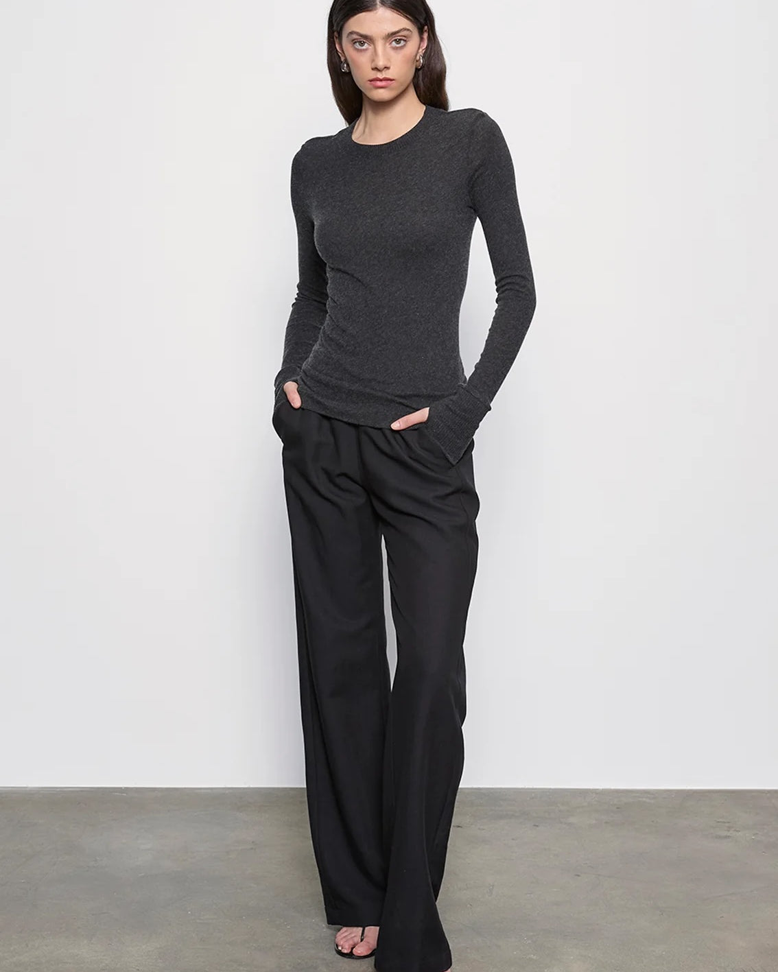 Cashmere Easy Cuffed Crew