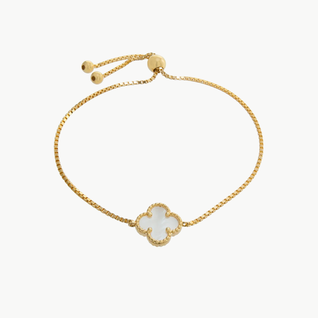 Mother of Pearl Clover Adjustable Bracelet