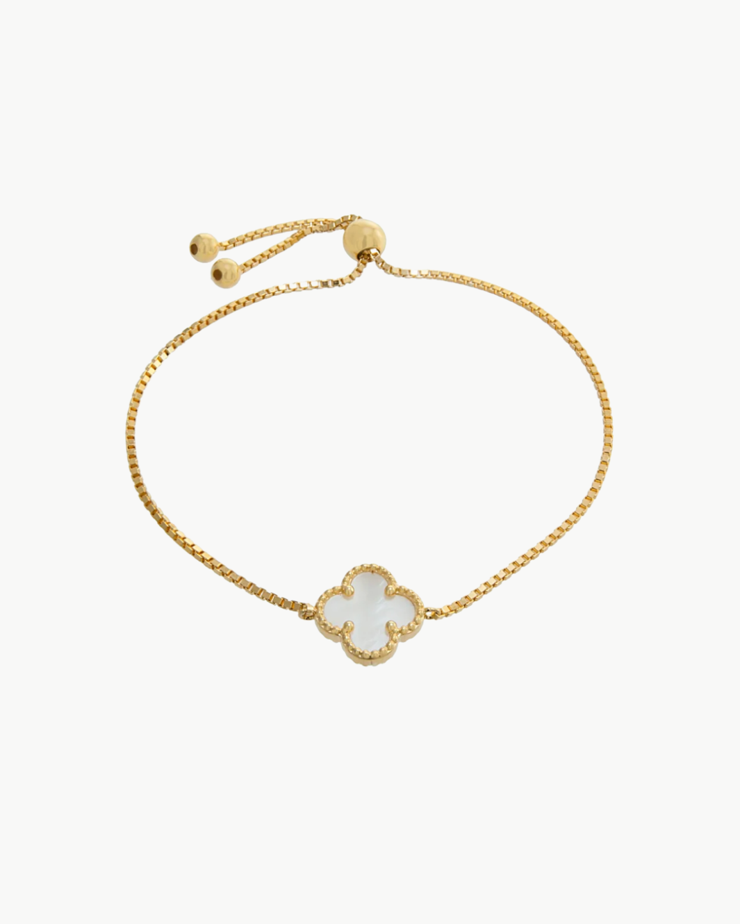 Mother of Pearl Clover Adjustable Bracelet