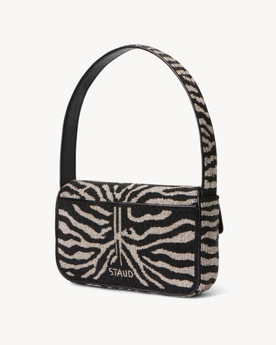 TOMMY BEADED BAG IN BLACK/WHITE - Romi Boutique