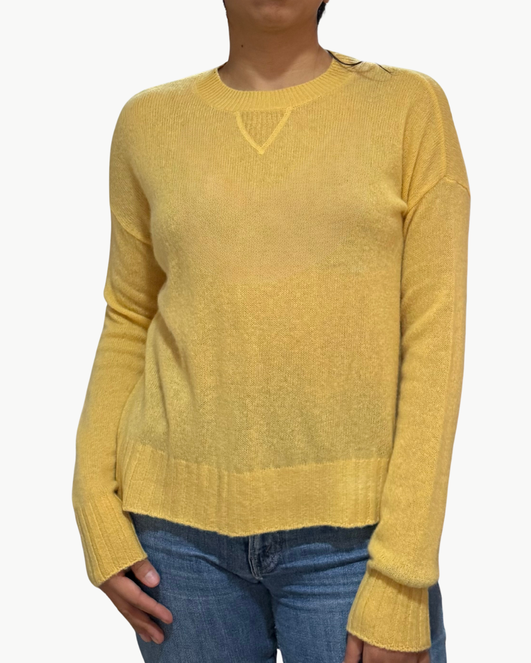 CASHMERE SPORT CREW IN GOLDEN CREAM