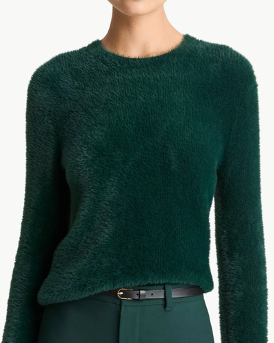EYELASH CREW NECK SWEATER IN JUNIPER