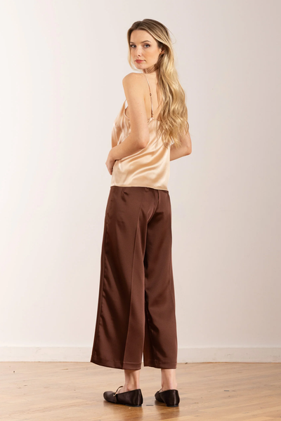 ALEX IN LIQUID SATIN BROWN - Romi Boutique