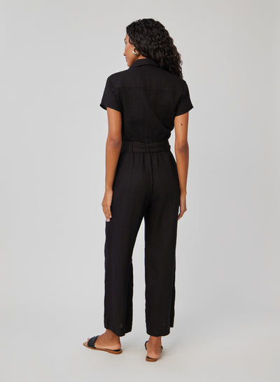 SEAMED JUMPSUIT IN BLACK
