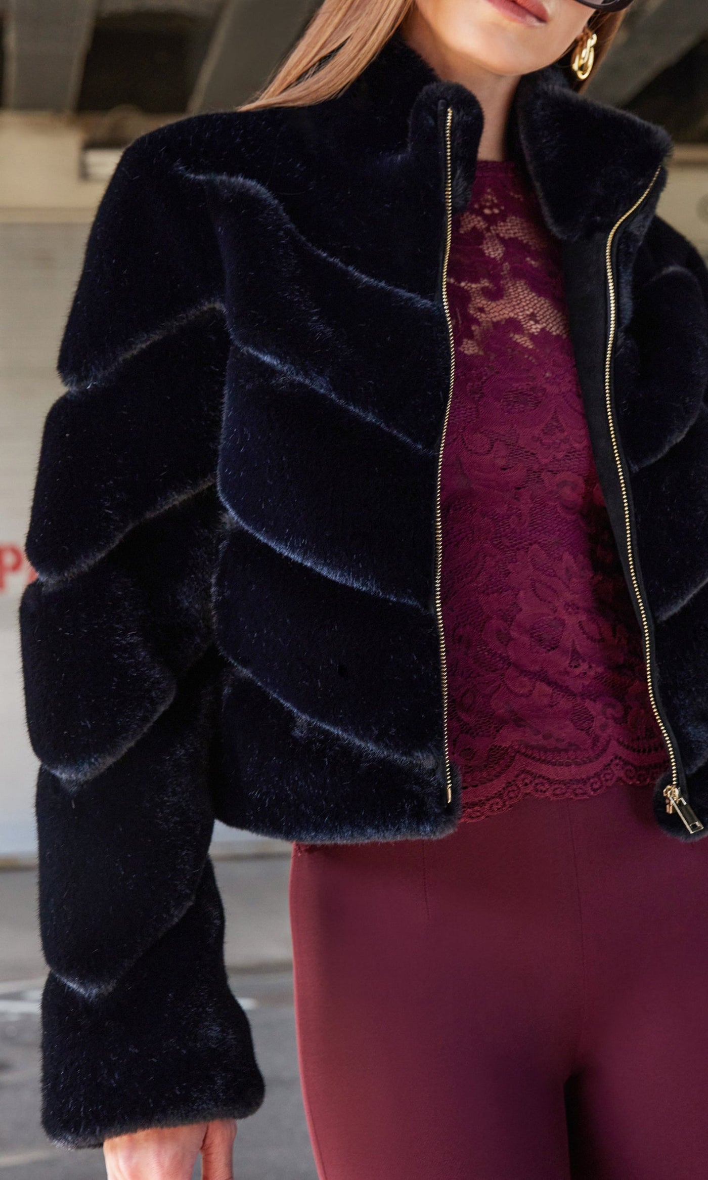 BRIANNA FAUX FUR JACKET IN BLACK