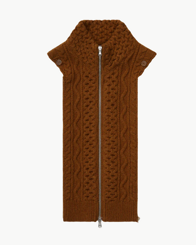 TIHANY LAMBSWOOL KNIT DICKEY IN DARK OCHRE