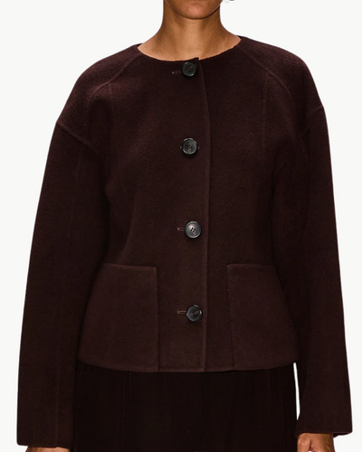 ELSIE DOUBLE FACED WOOL COAT IN SABLE