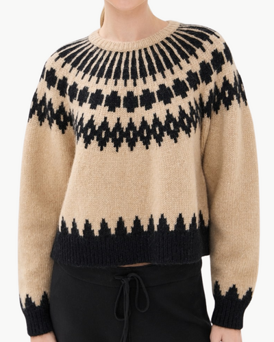 ALENA SWEATER IN LIGHT CAMEL FAIR ISLE