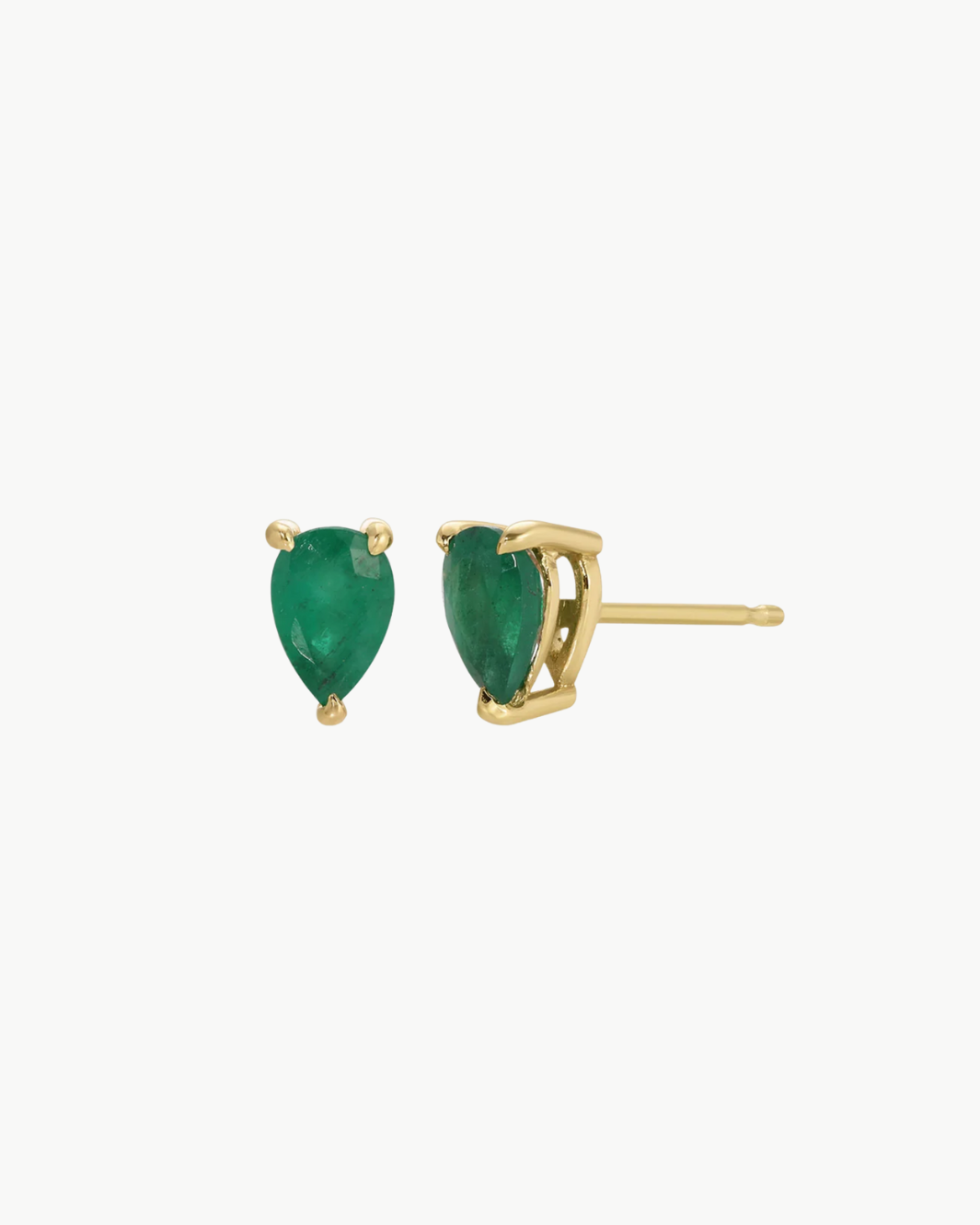 PEAR EMERALD STUD EARRINGS
