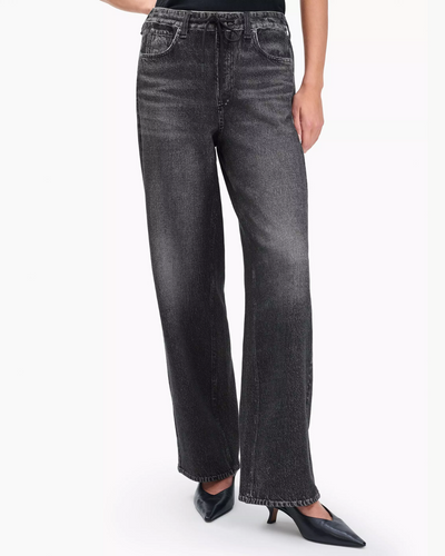 MIRAMAR WIDE-LEG TRACK PANTS IN WASHED BLACK