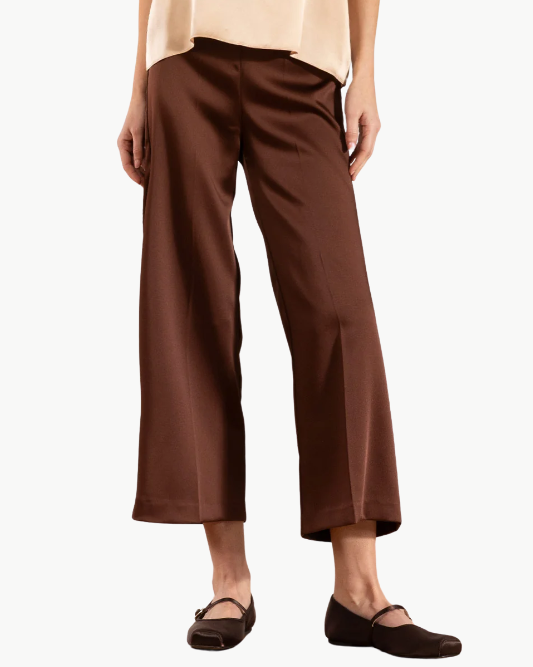 ALEX IN LIQUID SATIN BROWN - Romi Boutique