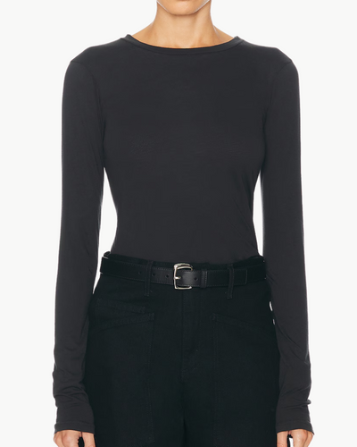 FITTED LONG SLEEVE T-SHIRT IN BLACK