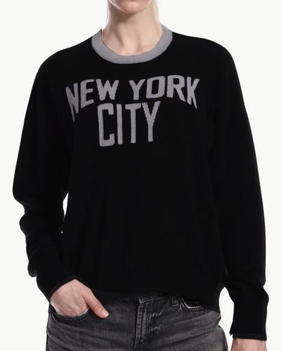 CASHMERE NEW YORK CITY CREW IN BLACK/GREY SHADOW