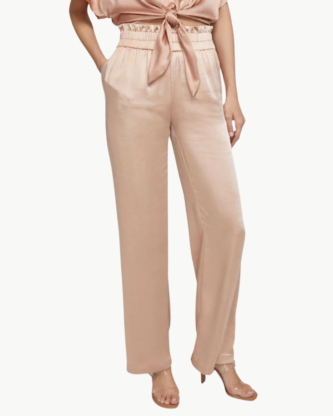 THERESA SATIN PANT IN TERRACOTTA