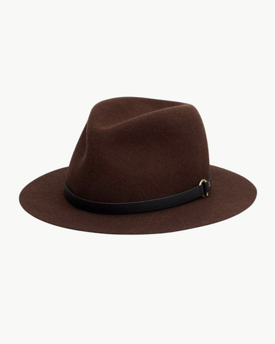 FLOPPY PACKABLE FEDORA IN MATTER BROWN MELANGE - Romi Boutique