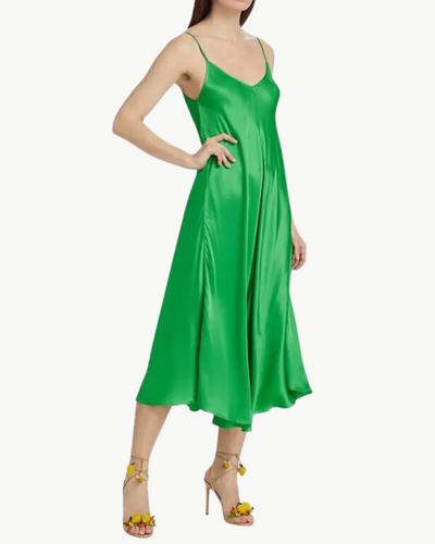LORRAINE TRAPEZE DRESS IN FERN
