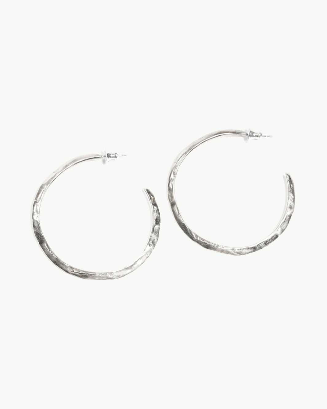 CRATER HOOP EARRINGS IN STERLING SILVER