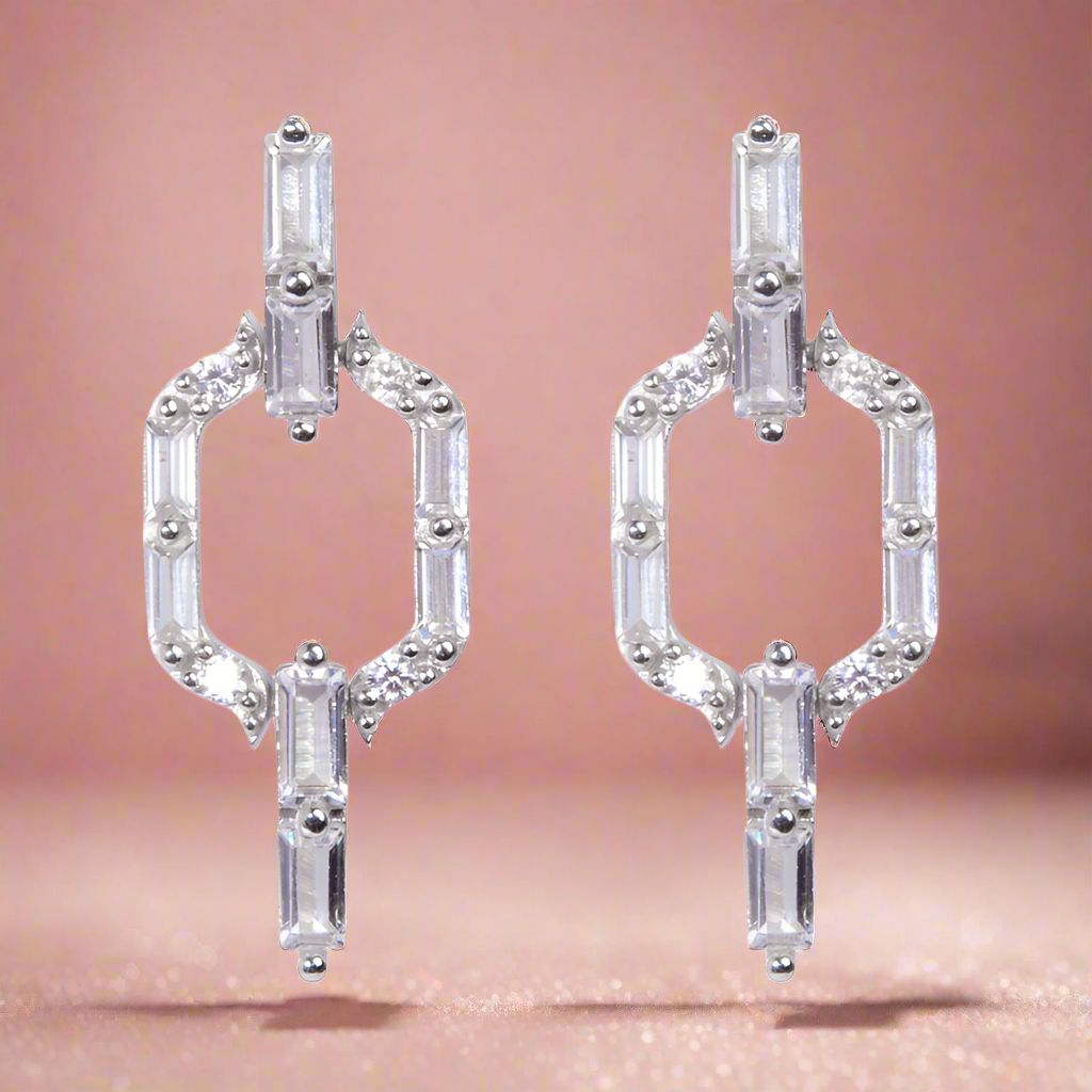 LIAM EARRINGS IN WHITE RHODIUM by Nickho Rey - Romi Boutique