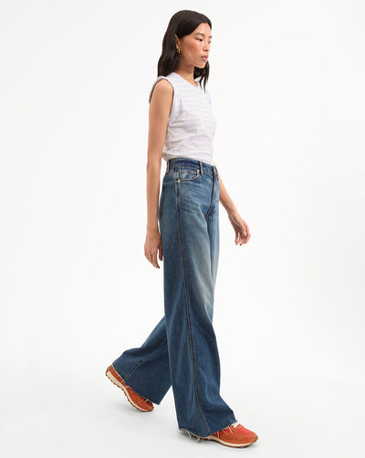 DREE MUSCLE TEE IN BLUEBELL/WHITE