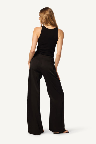 JAMEELA RACERBACK RIB TANK IN BLACK