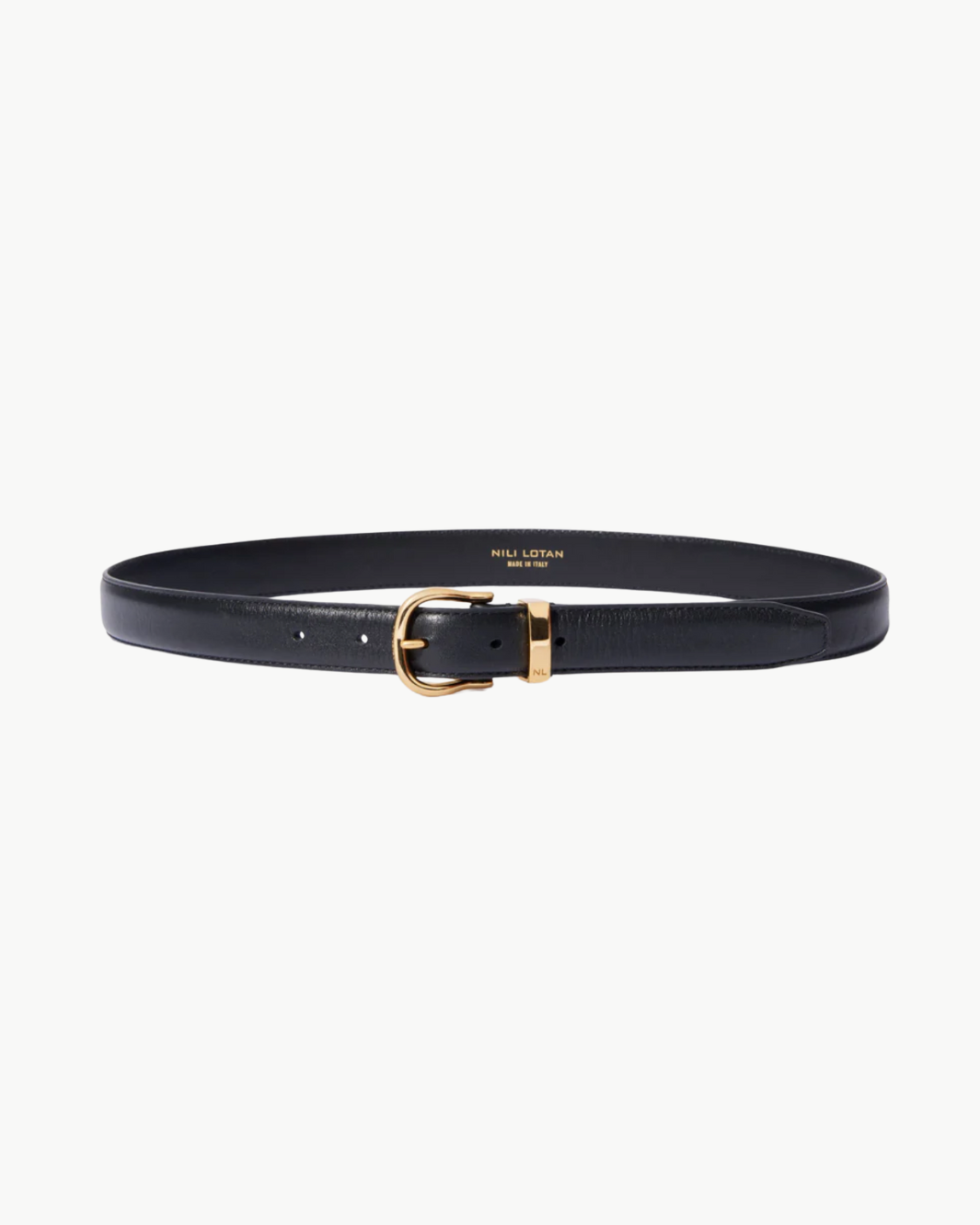 LOUISE BELT IN BLACK W/ BRASS BUCKLE