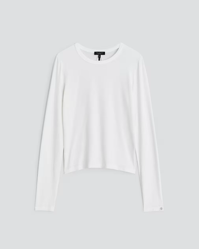 LUCA JERSEY SLIM LONG SLEEVE IN WHITE - Romi Boutique
