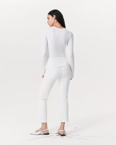 LUCA JERSEY SLIM LONG SLEEVE IN WHITE - Romi Boutique